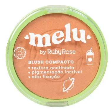 Blush Compacto Melu Ruby Rose RR8714 Cor Caramel 10g_1