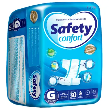 Fralda Geriátrica Safety Confort Tamanho G com 30 Unidades Descartáveis