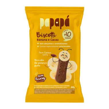 Biscotti Papapá 10+ Meses Sabor Banana e Cacau 60g