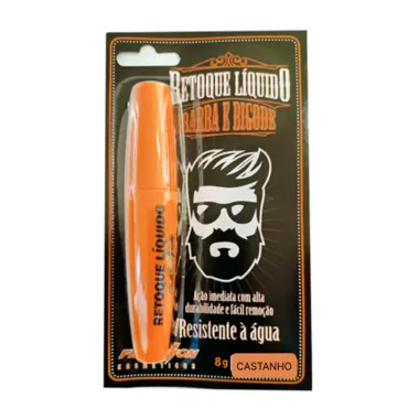 Retoque Líquido Flash On para Barba e Bigode Cor Castanho 8ml