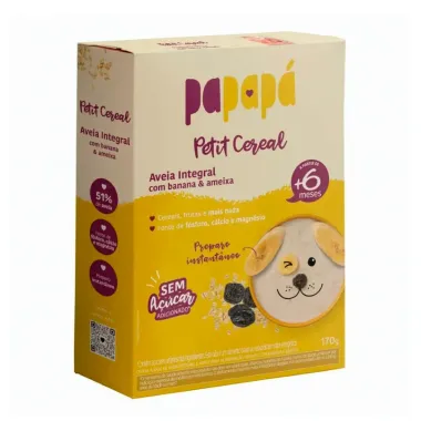 Cereal Infantil Papapá Petit Cereal Aveia Integral com Banana e Ameixa 6+ Meses 170g