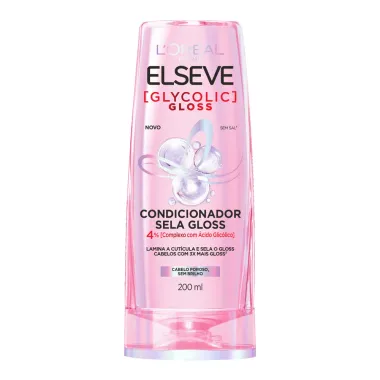 Condicionador Elseve Glycolic Gloss L'oréal Paris Sela Gloss Cabelo Poroso e sem Brilho 200ml