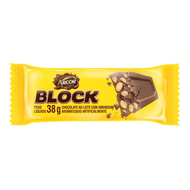 Chocolate Arcor Block Ao Leite com Amendoim 38g_1