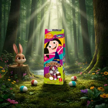 Ovinhos de Chocolate ao Leite Montev&eacute;rgine O Show da Luna Sabor Brigadeiro e Leite 85g