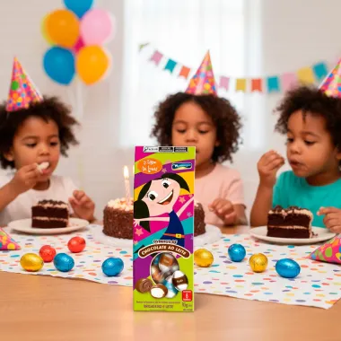 Ovinhos de Chocolate ao Leite Montev&eacute;rgine O Show da Luna Sabor Brigadeiro e Leite 85g