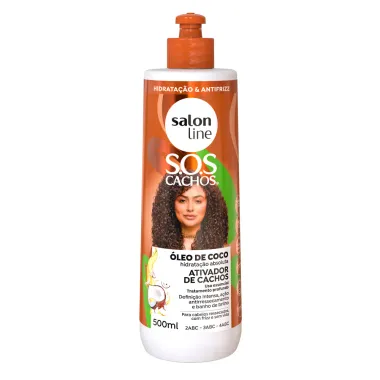 Ativador de Cachos Salon Line S.O.S Cachos Óleo de Coco 500ml_1