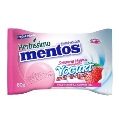 Sabonete em Barra Vegetal Herbíssimo Mentos Yogurt Morango 80g