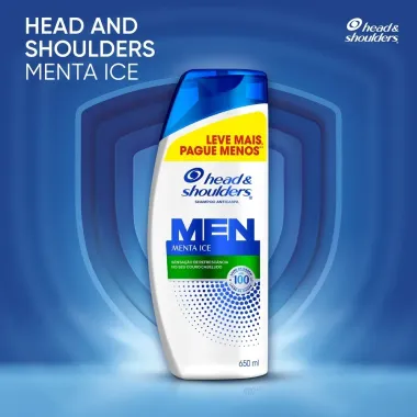 Shampoo Anticaspa Head & Shoulders Menta Ice Leve Mais por Menos 650ml