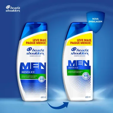Shampoo Anticaspa Head & Shoulders Menta Ice Leve Mais por Menos 650ml