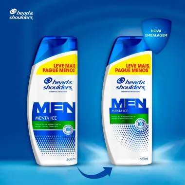 Shampoo Anticaspa Head & Shoulders Menta Ice Leve Mais por Menos 650ml