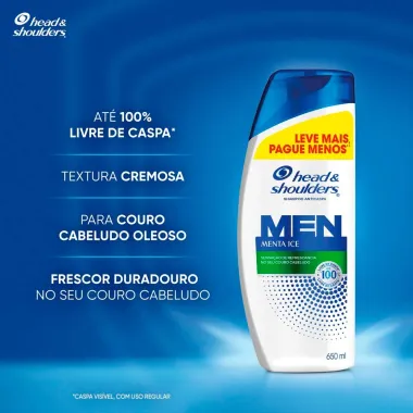Shampoo Anticaspa Head & Shoulders Menta Ice Leve Mais por Menos 650ml