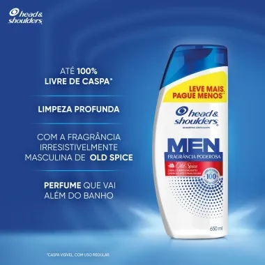 Shampoo Head & Shoulders Men Anticaspa com Old Spice 650ml