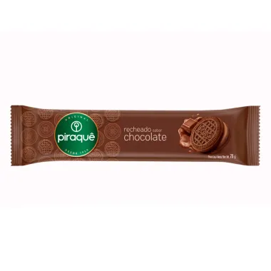 Biscoito Piraquê Recheado Sabor Chocolate 76g Frente