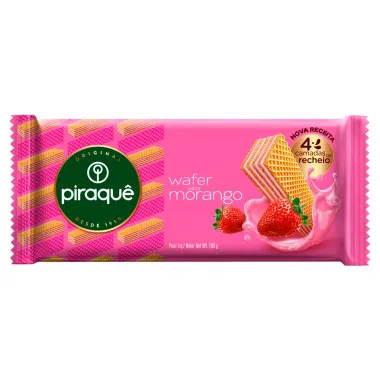 Biscoito Wafer Recheio Morango Piraquê Pacote