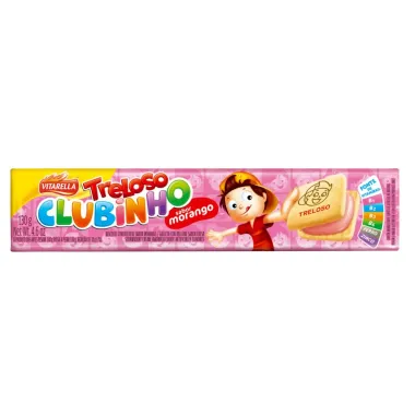 Biscoito Treloso Clubinho Sabor Morango 130g