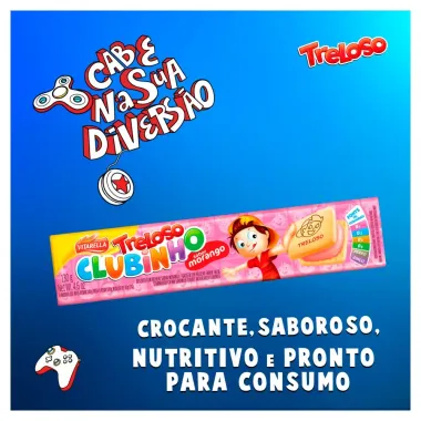 Biscoito Treloso Clubinho Sabor Morango