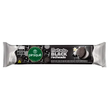 Biscoito Piraquê Leite Maltado Black Recheio Sabor Baunilha 85g_1