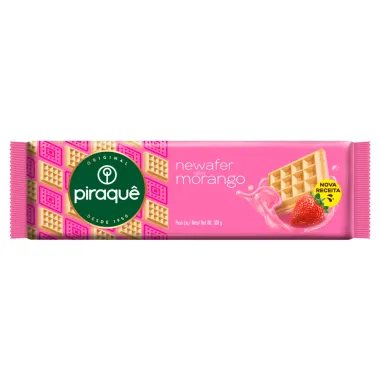 Biscoito Piraquê Newafer Sabor Morango 100g Frente