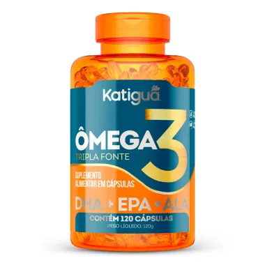 Omega 3 Tripla Fonte Katiguá DHA + EPA + ALA com 120 Cápsulas
