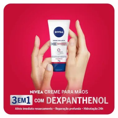Creme para M&atilde;os Nivea 3 em 1 Repara&ccedil;&atilde;o 75g