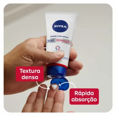 Creme para M&atilde;os Nivea 3 em 1 Repara&ccedil;&atilde;o 75g