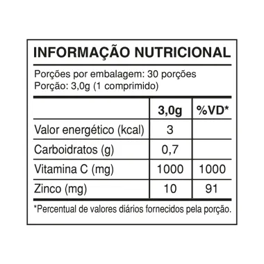 Vitamin C +  Zinco Health Labs com 30 Comprimidos Efervescentes