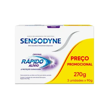 Creme Dental Sensodyne Rápido Alívio 90g Leve 3 Pague 2