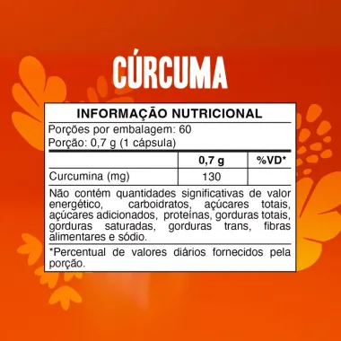 Cúrcuma Turmeric 600mg com 60 Cápsulas