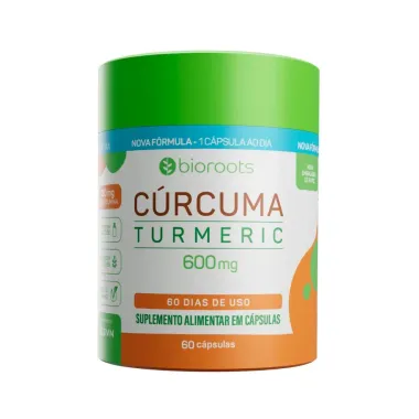 Cúrcuma Turmeric 600mg Bioroots com 60 Cápsulas