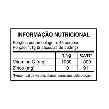 Vitamin C + Zinco  Health Labs 90 C&aacute;psulas