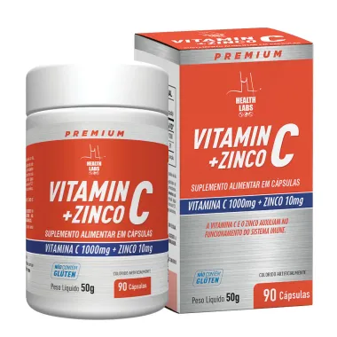 Vitamin C + Zinco  Health Labs 90 C&aacute;psulas