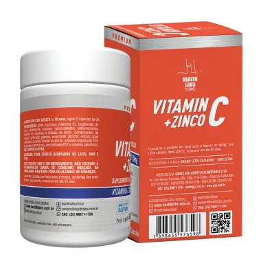 Vitamin C + Zinco  Health Labs 90 C&aacute;psulas