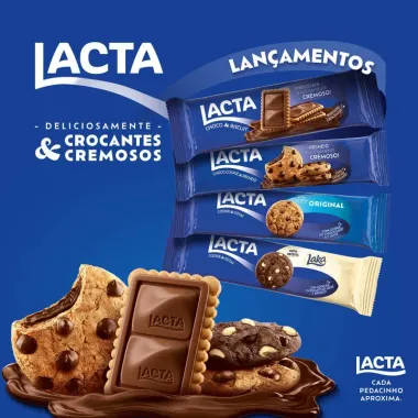 Biscoito cookie Lacta ao leite