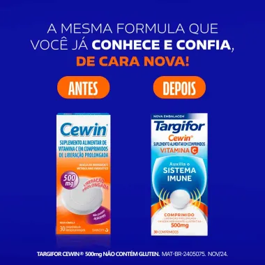 Vitamina C Targifor Cewin 500mg 30 Comprimidos de Liberação Prolongada