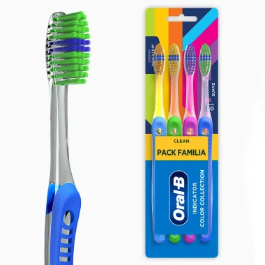 Escova Dental Oral-B Indicator Color Collection 4 unidades