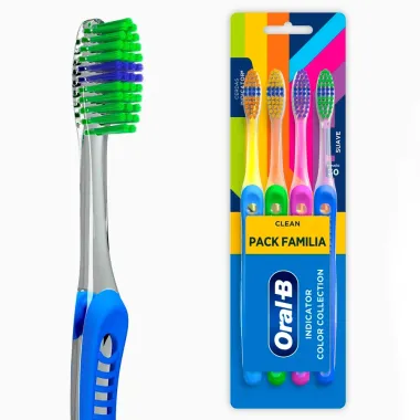 Escova de Dente Oral-B Clean Indicator Color Collection 4 Unidades