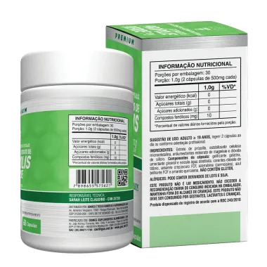 Extrato de Pr&oacute;polis Verde Health Labs com 60 C&aacute;psulas