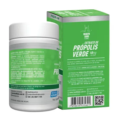 Extrato de Pr&oacute;polis Verde Health Labs com 60 C&aacute;psulas