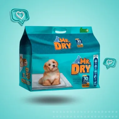 Tapete Higiênico para Cães Mr Dry com 30 Unidades