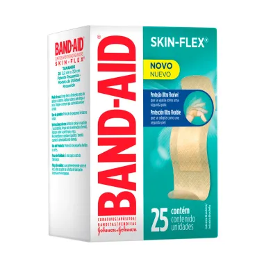 Curativos Band Aid Skin Flex Flexíveis 25 Unidades