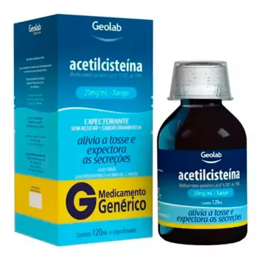 Acetilcisteína 20mg/ml Geolab Genérico Xarope com 120ml