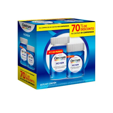 Centrum Homem Essentials 60 Comprimidos Ganhe 70% de Desconto no Centrum Homem 30 Comprimidos