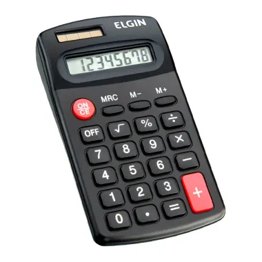 Calculadora de Bolso Elgin com 8 Dígitos Preta 1 Unidade