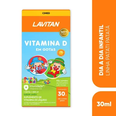 Lavitan Vitamina D Infantil Sabor Limão Gotas 30ml