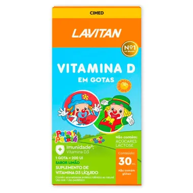Lavitan Vitamina D Infantil Sabor Limão Gotas 30ml