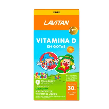 Lavitan Vitamina D Infantil Sabor Limão Gotas 30ml
