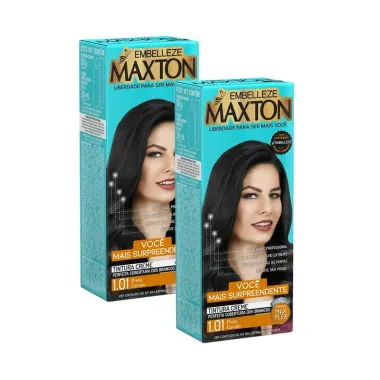 Kit 2 Tintura Creme Maxton Louro Médio Acobreado 7.4