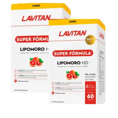 Kit 2 Lavitan Super F&oacute;rmula Lipomoro HD 60 C&aacute;psulas