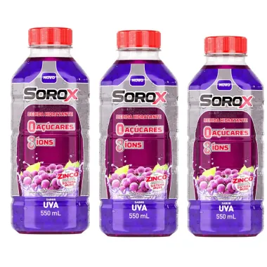 Kit 3 Sorox Sabor Uva 550ml