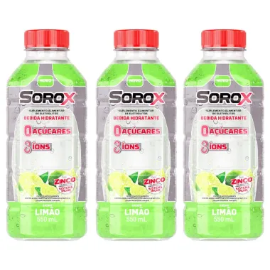 Kit 3 Sorox Sabor Limão 550ml